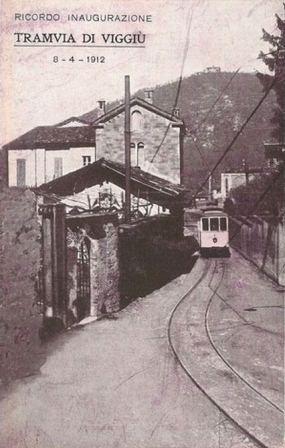 Cartolina ricordo dell'inaugurazione tramvia